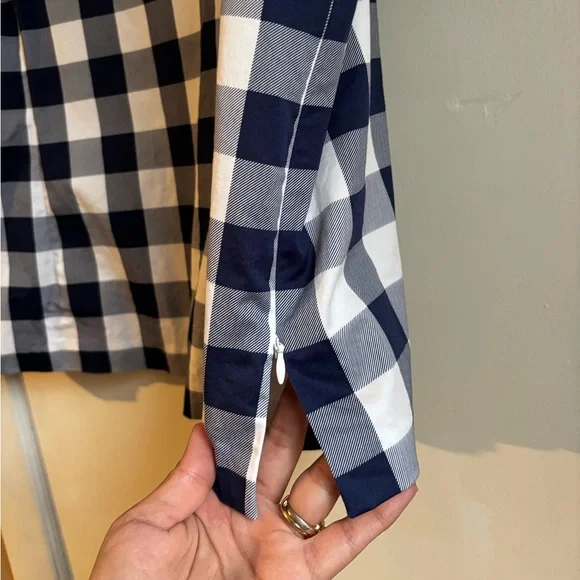 Talbots Audrey Shell Gingham Blue and White Plaid Top - Picture 9 of 13